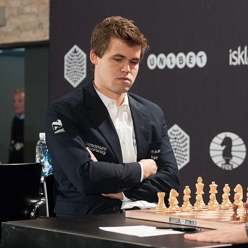 Magnus Carlsen at the chessboard.